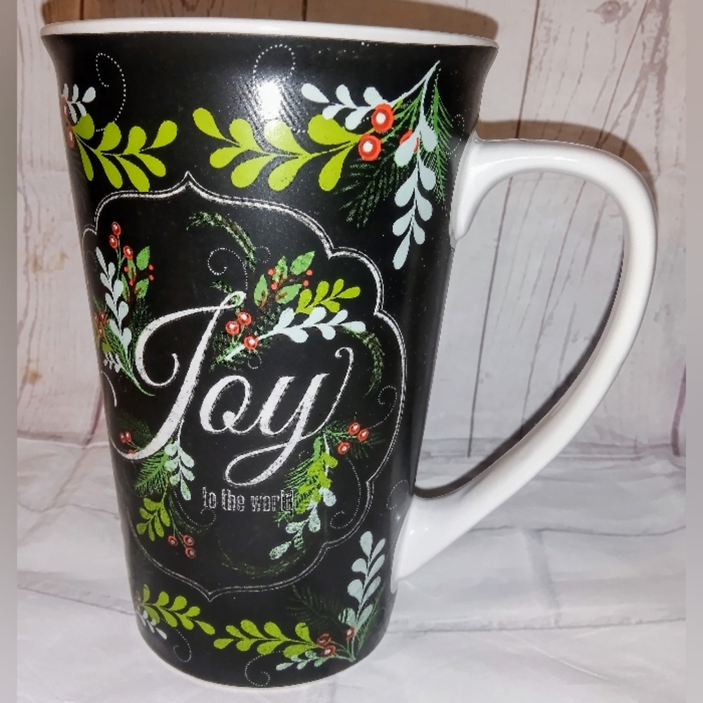 Pier 1 Imports Porcelain Joy to The World Jumbo Mug - Picture 2 of 6